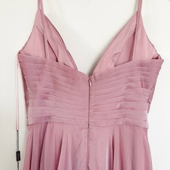 La Femme 28611 Pleated Bodice Chiffon Ball Gown Mauve Size 2 NWT - Picture 7 of 8